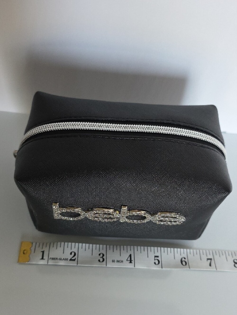 bebe Black Rhinestone Logo Cosmetic Pouch - Picture 2 of 7